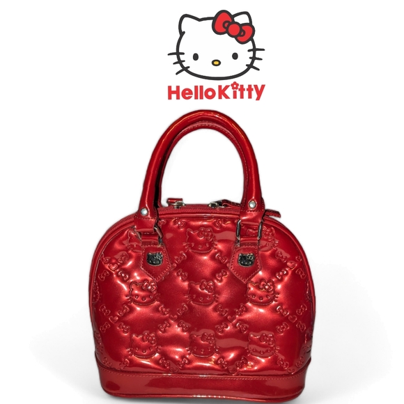 LOUNGEFLY HELLO KITTY RED PATENT EMBOSSED BAG Medium - Picture 1 of 9